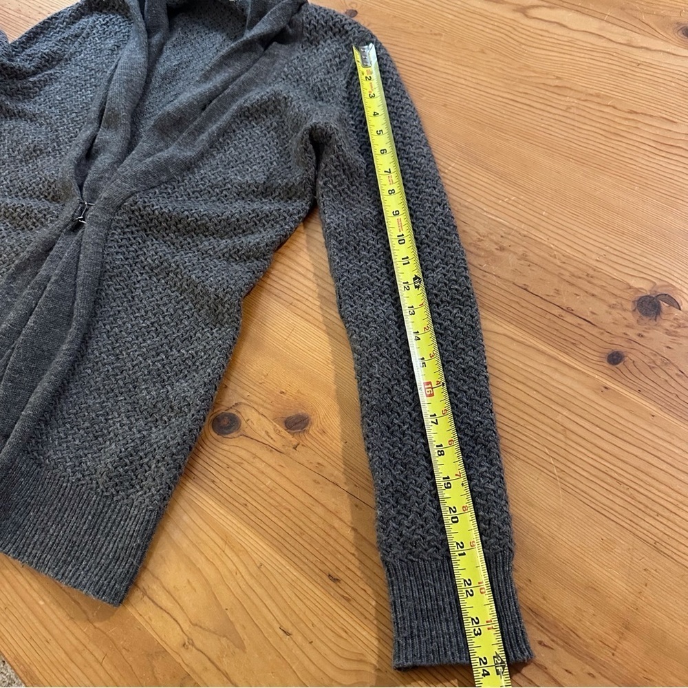Sioni Charcoal Grey Cashmere Blend Shawl Collar Long Line Cardigan Size Small - Picture 7 of 9